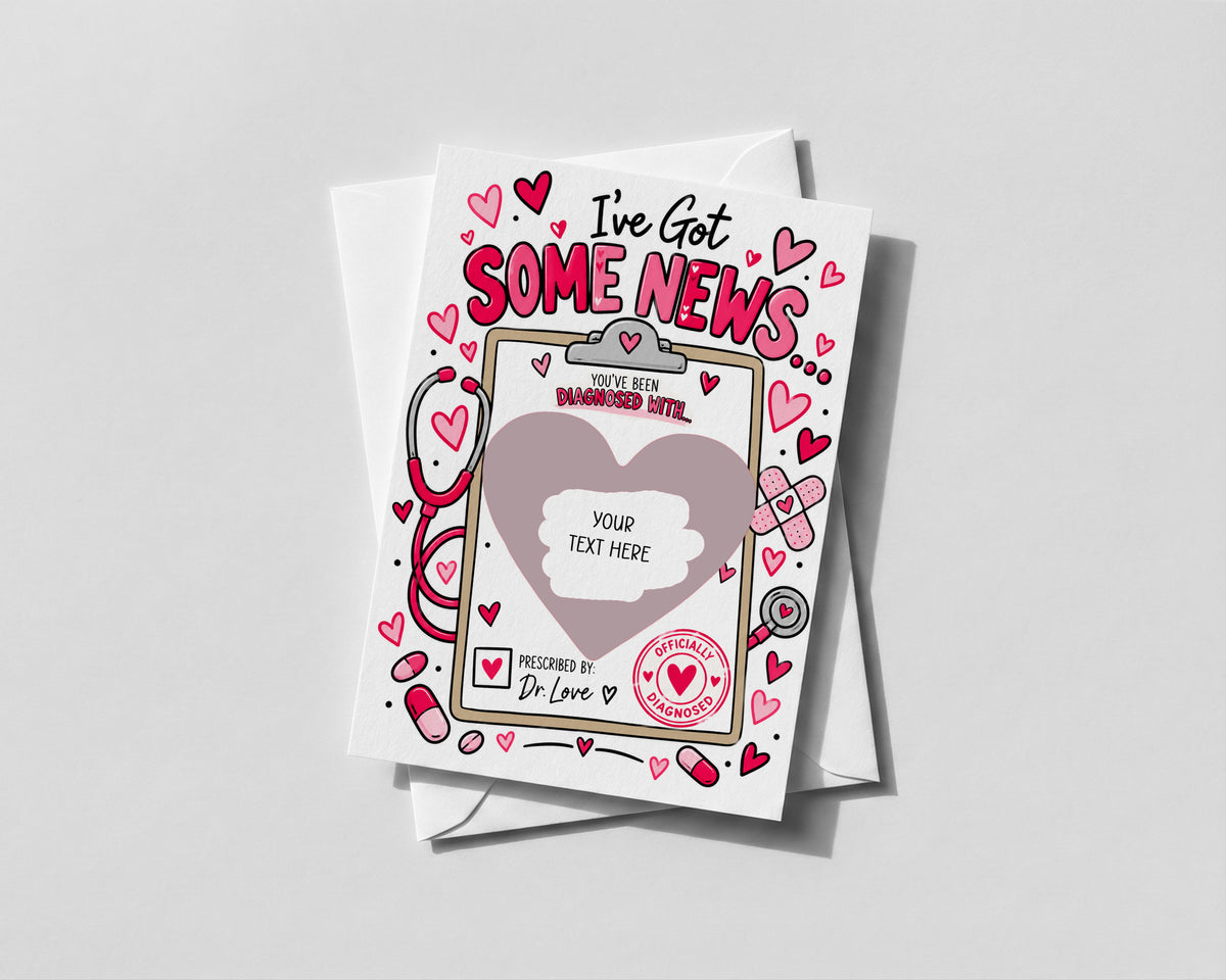 Funny Valentines Scratch Off Card Personalised Love Diagnosis Romantic Gift