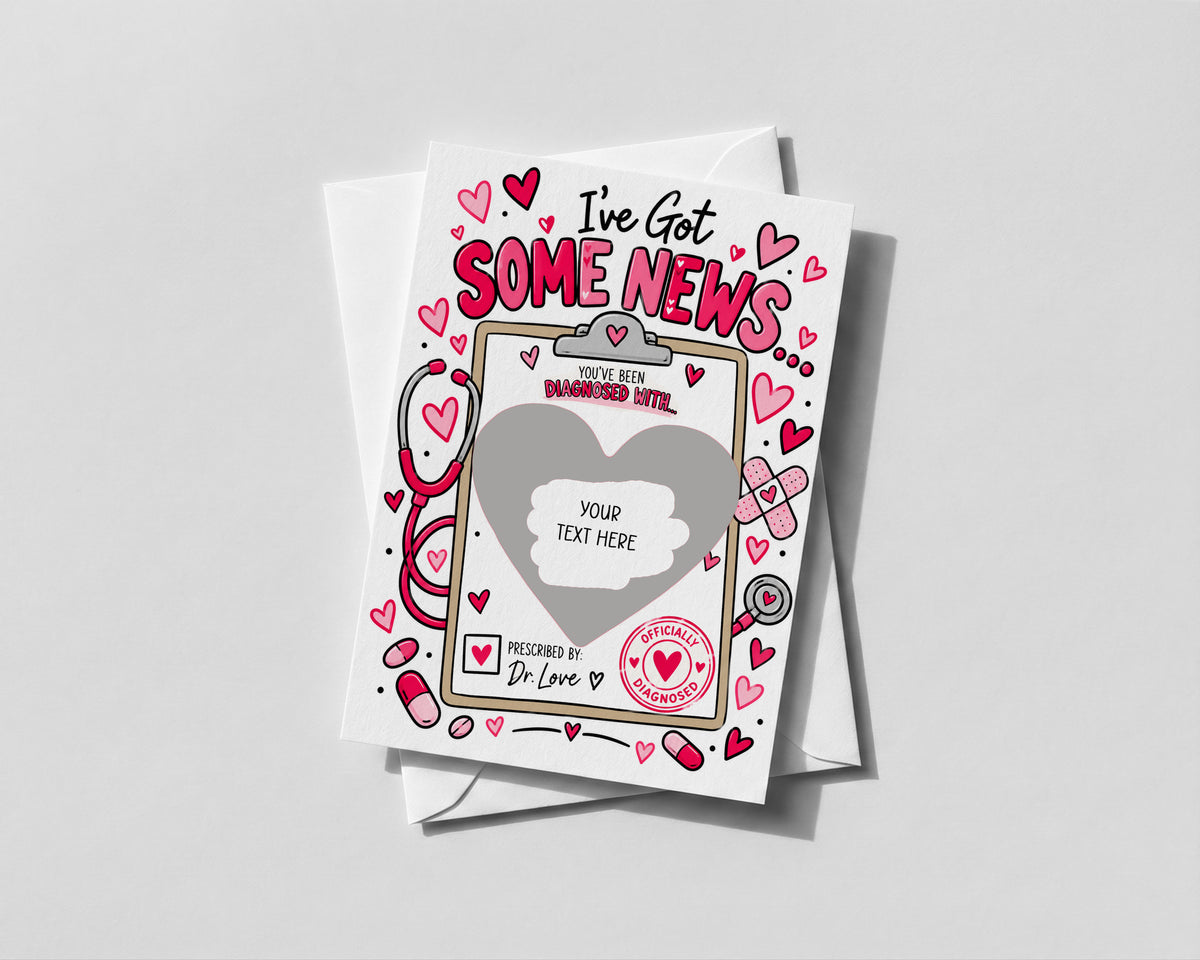Funny Valentines Scratch Off Card Personalised Love Diagnosis Romantic Gift