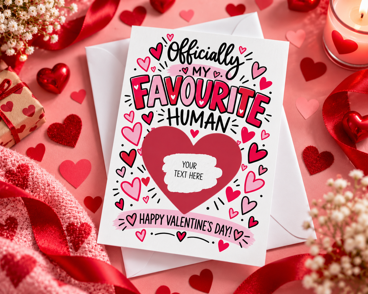 Funny Valentines Scratch Off Card Favourite Human Personalised Romantic Gift