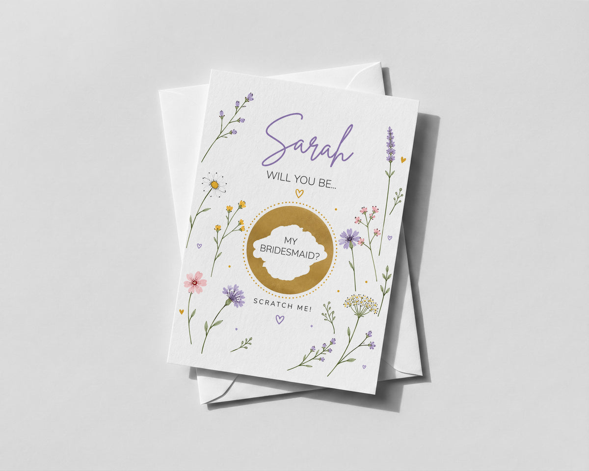 Personalised Bridesmaid Proposal Scratch Off Card Will You Be My Bridesmaid Wedding