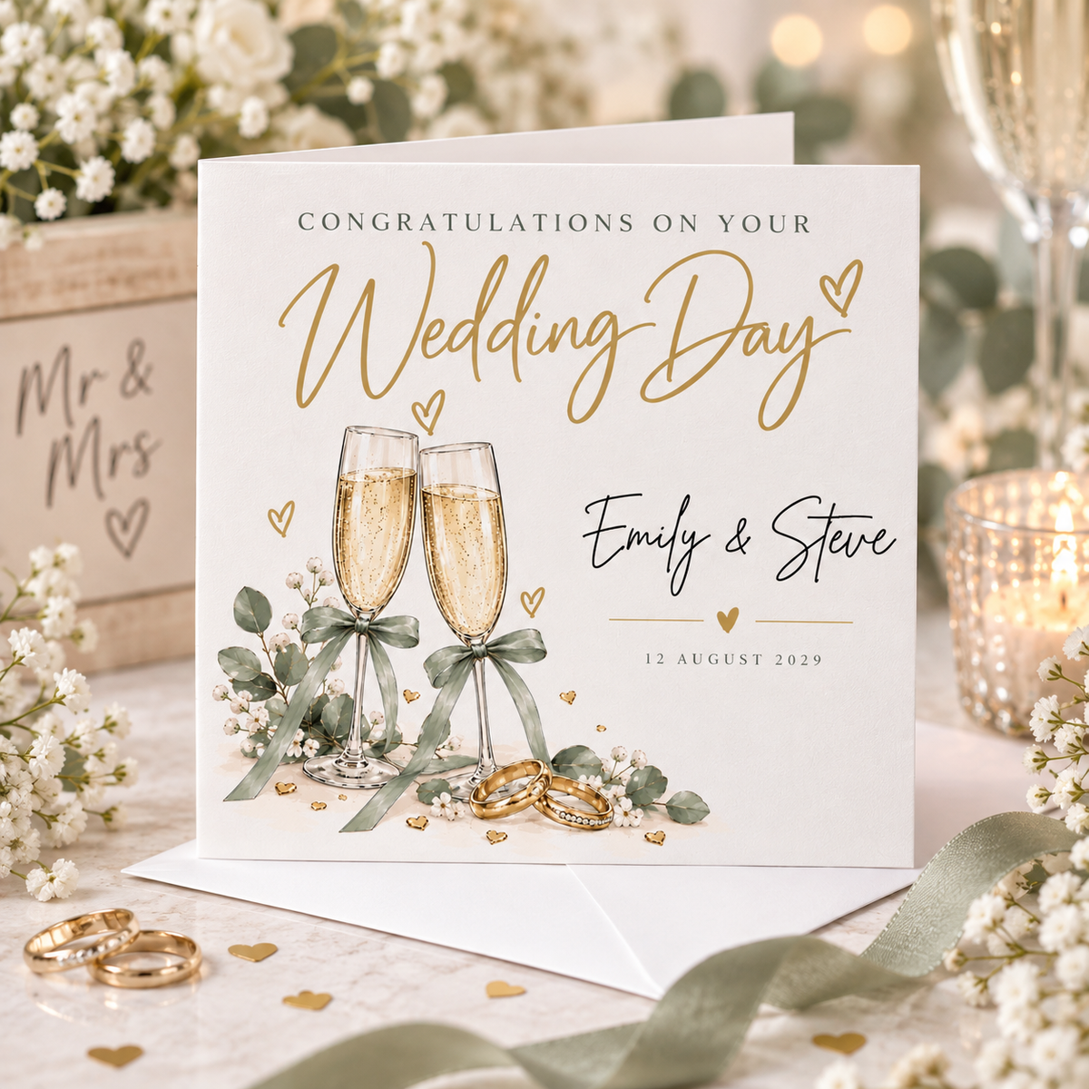 Personalised Wedding Card Congratulations On Your Wedding Day Special Couple