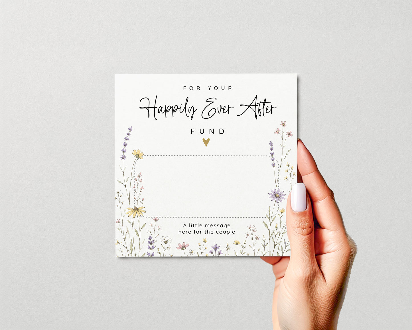 Personalised Wedding Money Holder, Wildflower Cash Gift Card, Newlywed Honeymoon Fund, Couple Keepsake