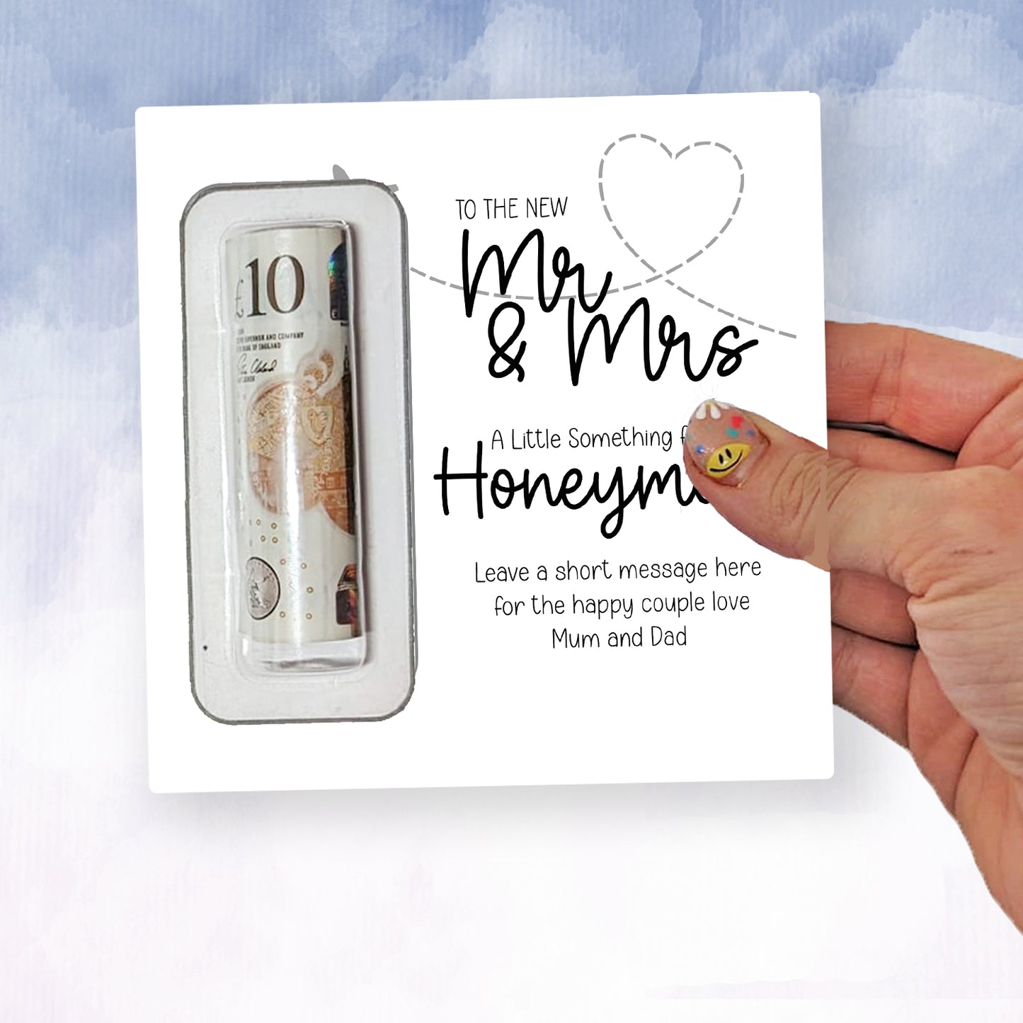 Personalised Mr & Mrs Honeymoon Money Gift Wallet • Wedding Keepsake Envelope