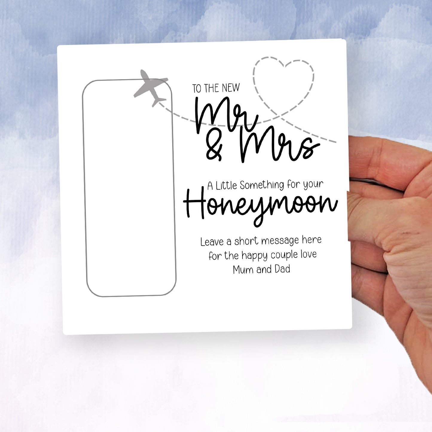 Personalised Mr & Mrs Honeymoon Money Gift Wallet • Wedding Keepsake Envelope