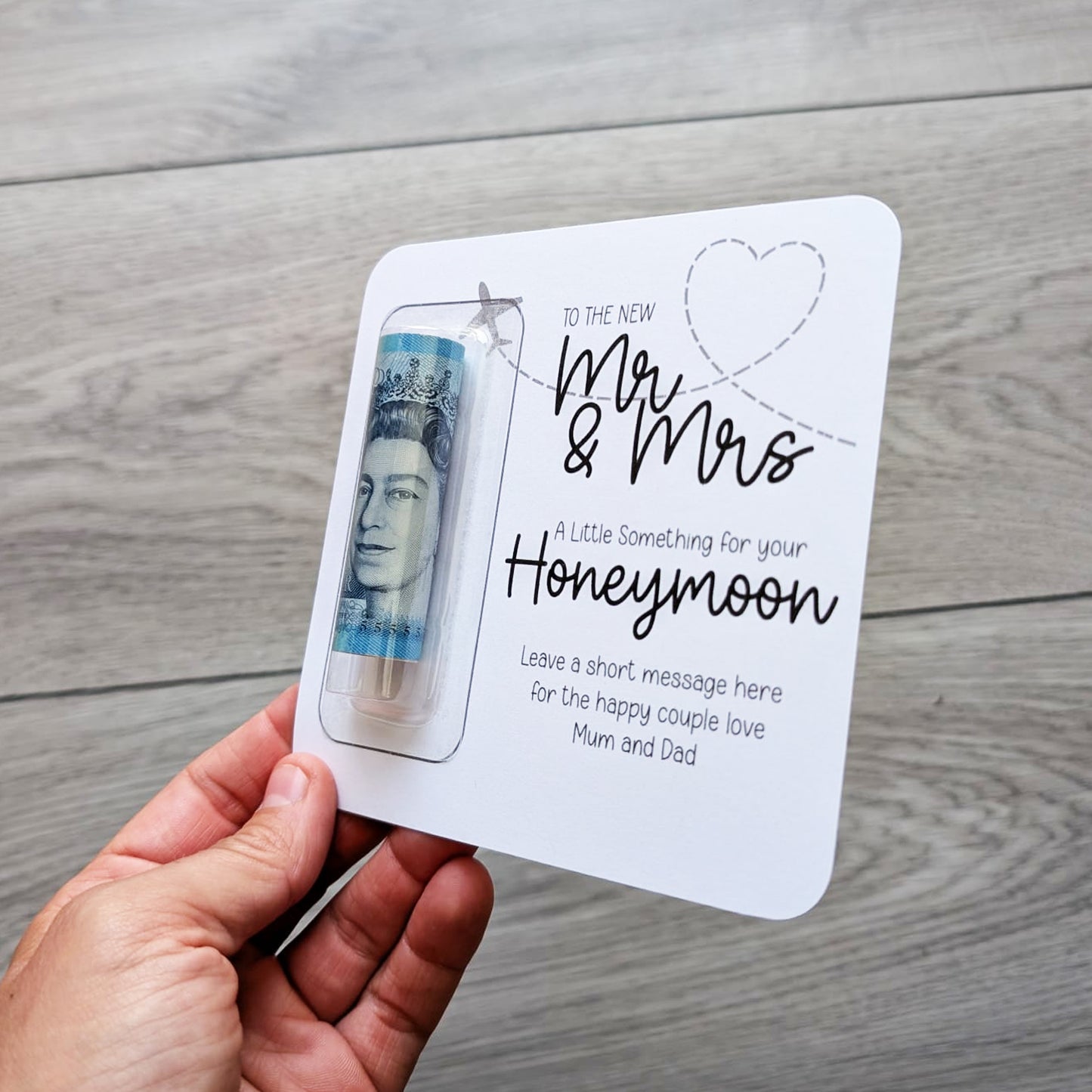 Personalised Mr & Mrs Honeymoon Money Gift Wallet • Wedding Keepsake Envelope