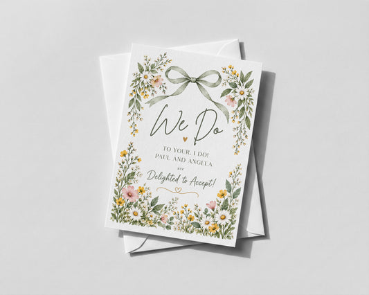 Personalised Wedding RSVP Acceptance Card We Do To Your I Do Reply Card