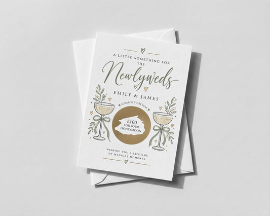 Personalised Wedding Scratch Off Card Honeymoon Fund Money Reveal Newlywed Gift