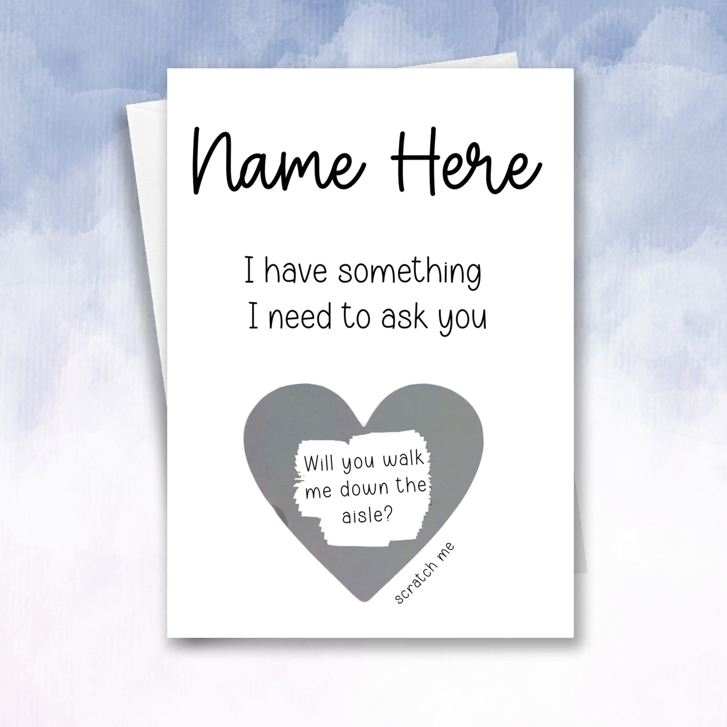 Will you Walk me down the Aisle Personalised Scratch Card - 2f75e5-2