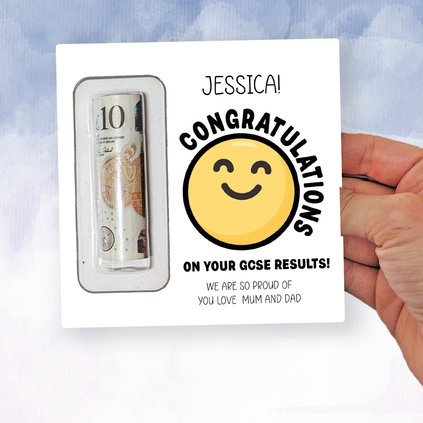 Personalised GCSE Results Money Holder • Exam Congratulations Gift Wallet