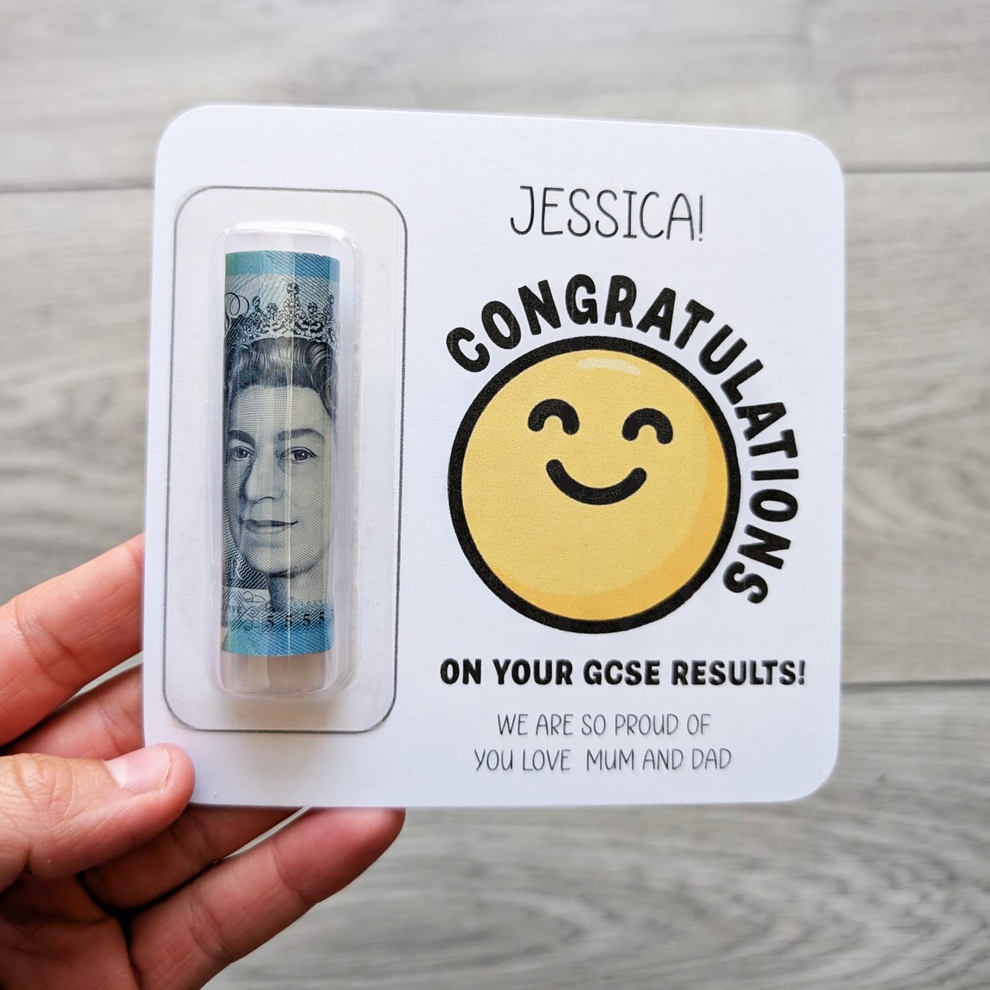 Personalised GCSE Results Money Holder • Exam Congratulations Gift Wallet