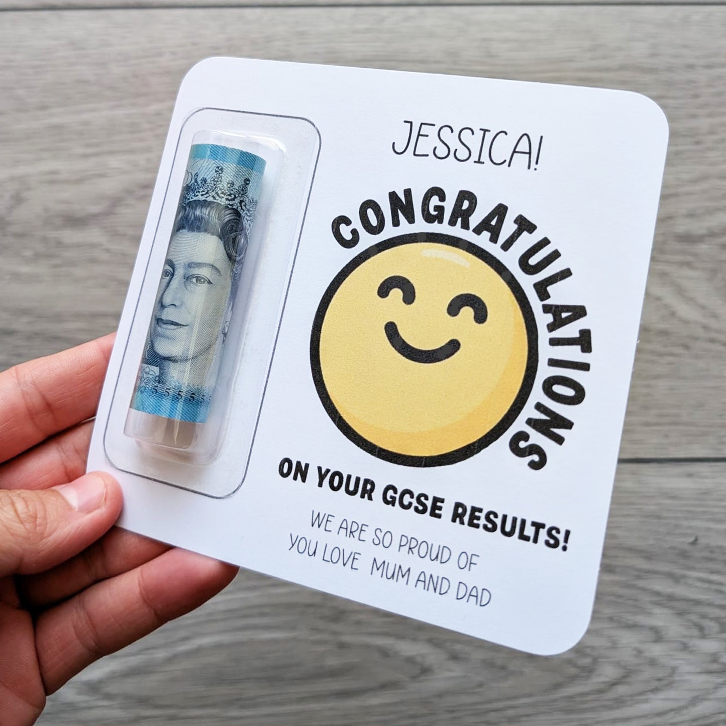 Personalised GCSE Results Money Holder • Exam Congratulations Gift Wallet