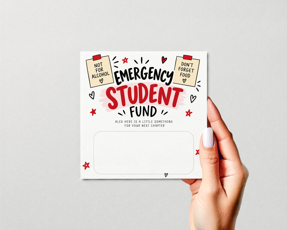 Personalised University Money Holder Emergency Student Fund Uni Fresher Cash Gift