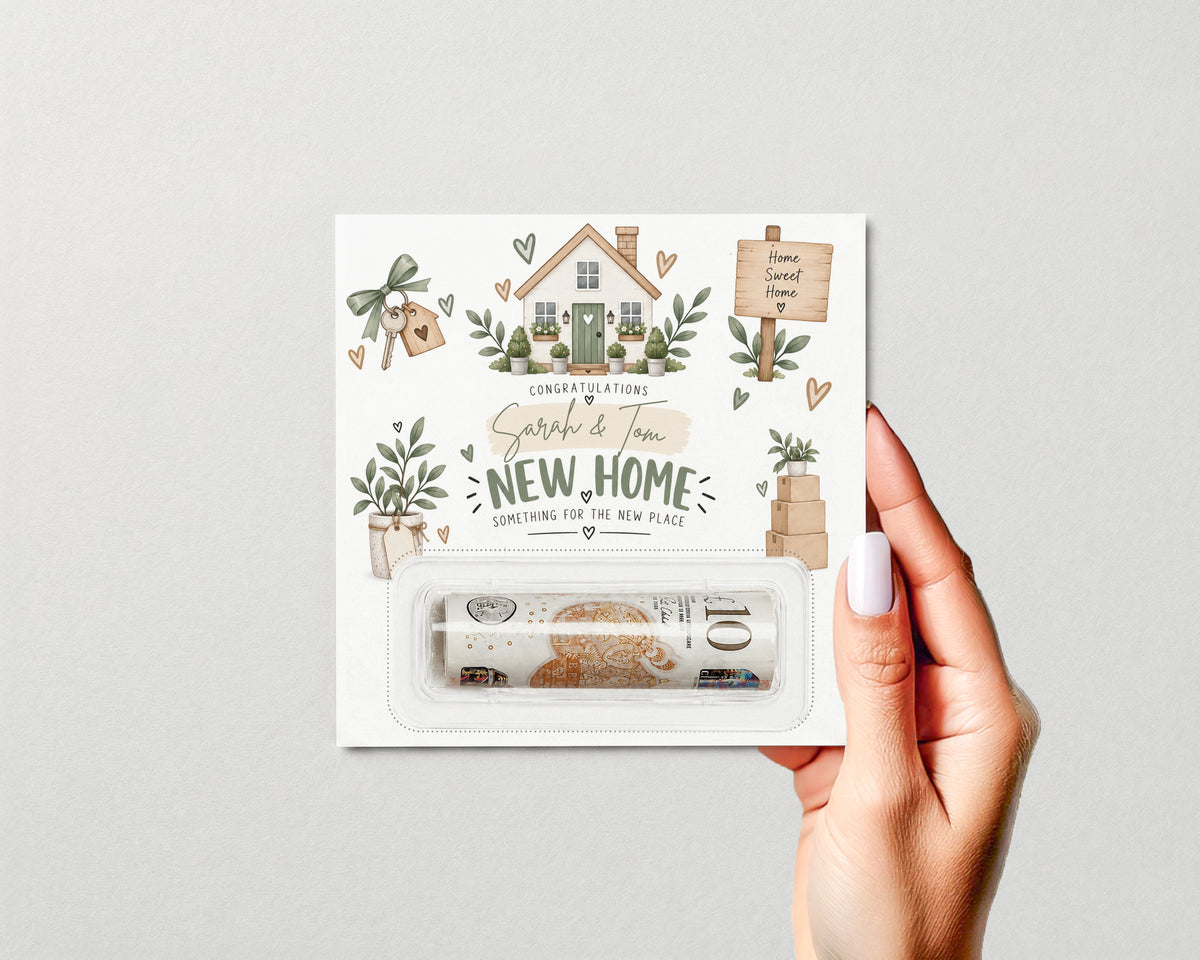 Personalised New Home Money Holder Housewarming Cash Gift First Home Couple