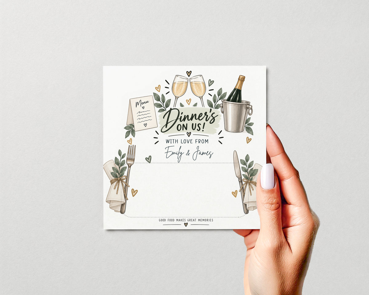 Personalised Dinner On Us Money Holder Wedding Anniversary Thank You Cash Gift