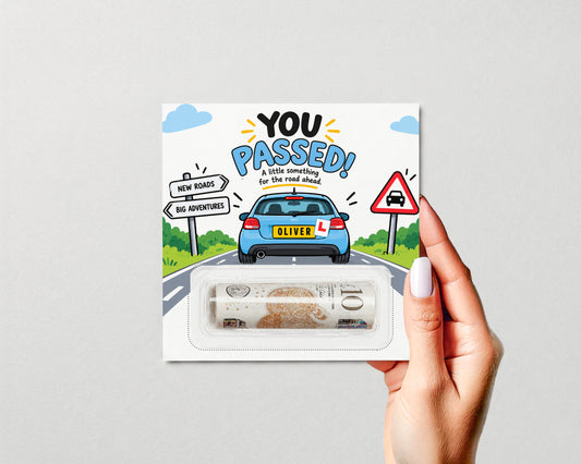 You Passed Driving Test Money Holder Card Personalised New Driver Gift Congrats