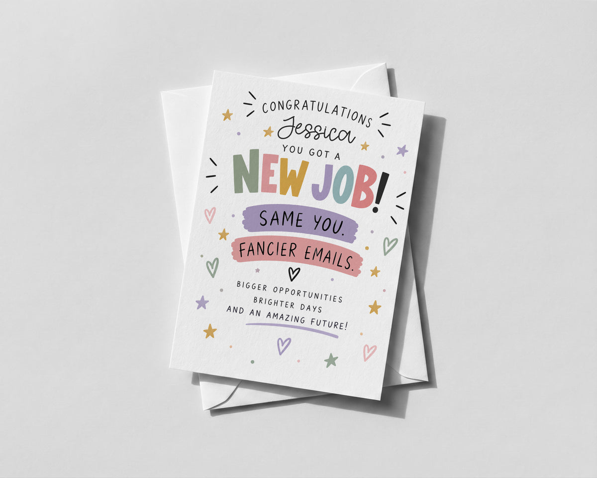 Personalised New Job Congratulations Card Funny Career Change Colleague Leaving Gift