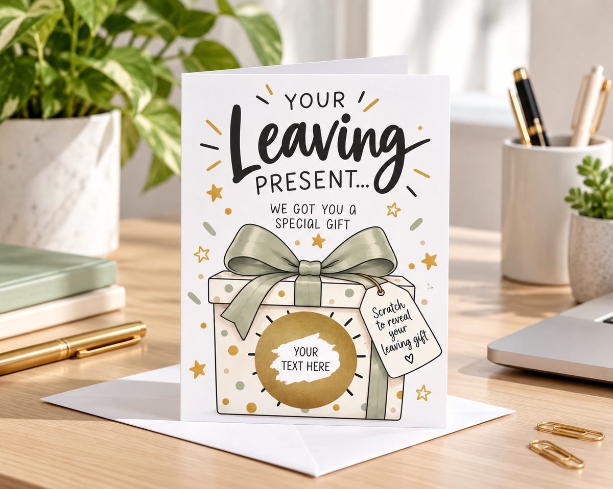 Personalised Leaving Card Scratch Off Gift Reveal Colleague Goodbye New Job Card