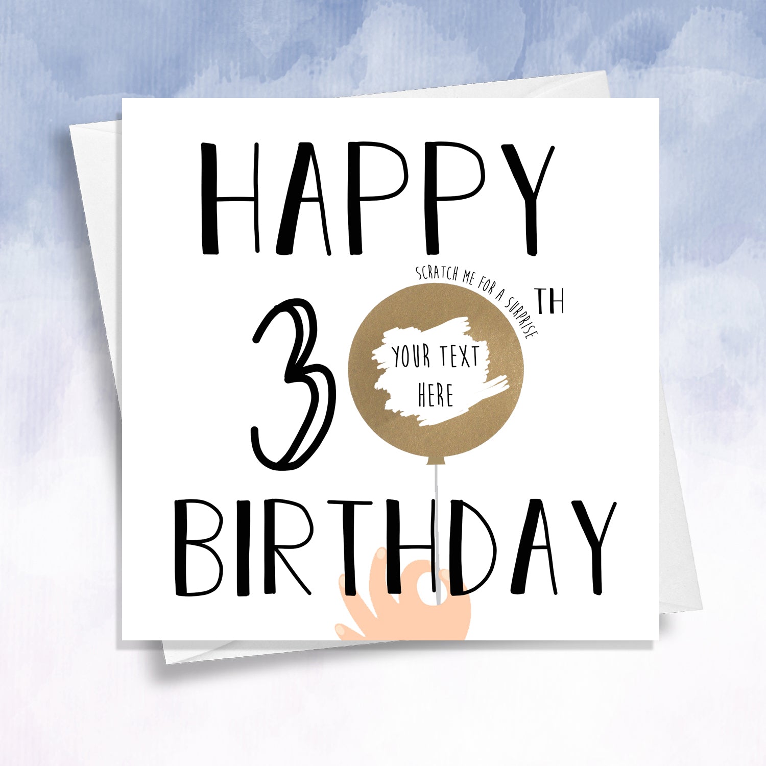 30th Birthday Scratch off Gift Reveal card 