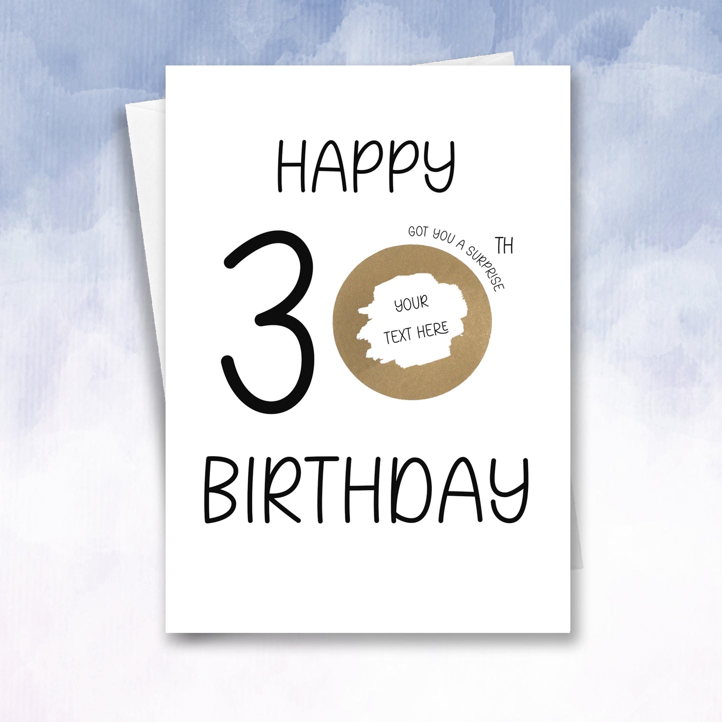 Squidgemakes 30th Birthday Scratch off reveal greeting card 