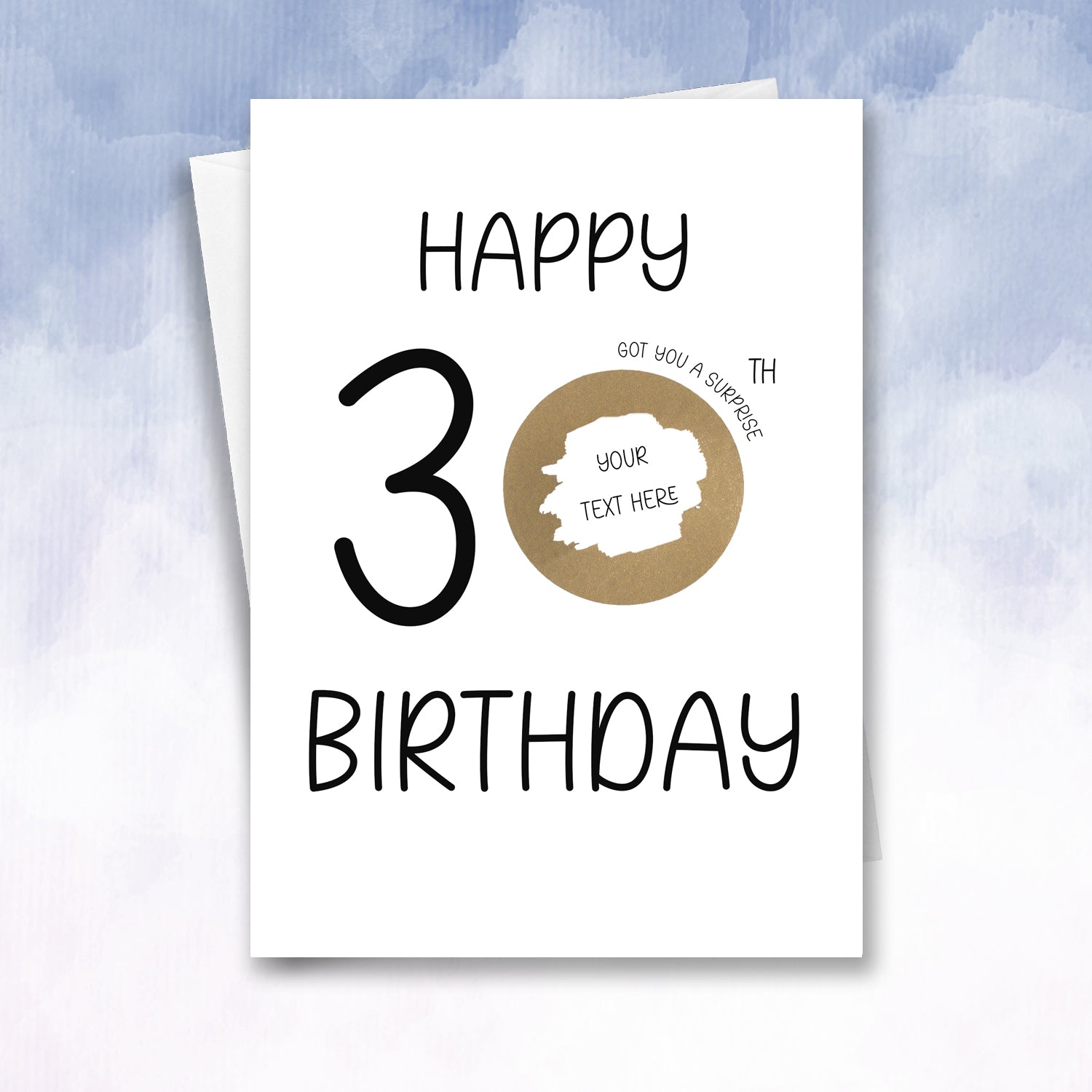 Squidgemakes 30th Birthday Scratch off reveal greeting card 