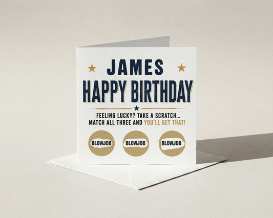 Personalised Naughty Scratch Off Birthday Card for Him Boyfriend Husband Funny Gift