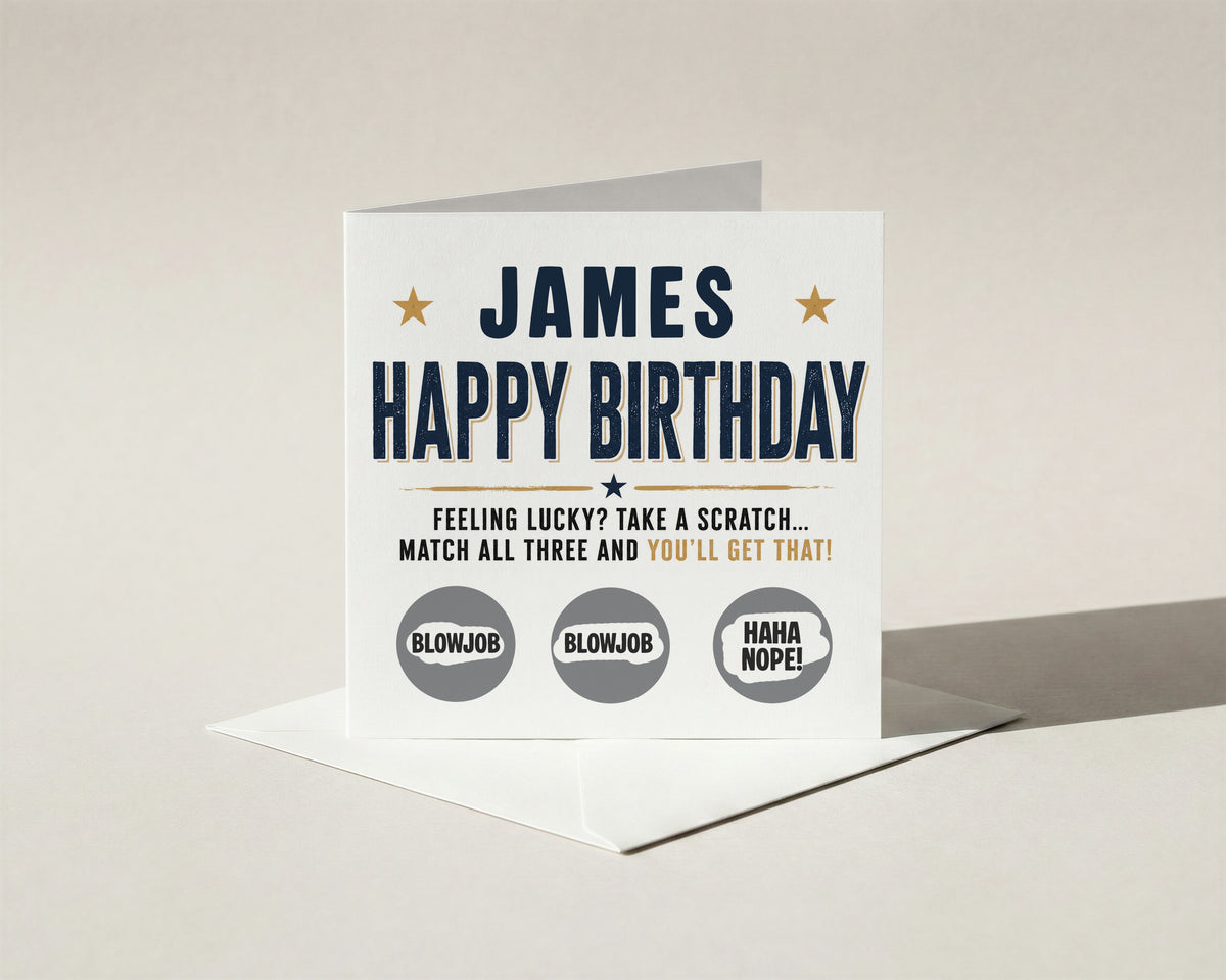 Personalised Naughty Scratch Off Birthday Card for Him Boyfriend Husband Funny Gift