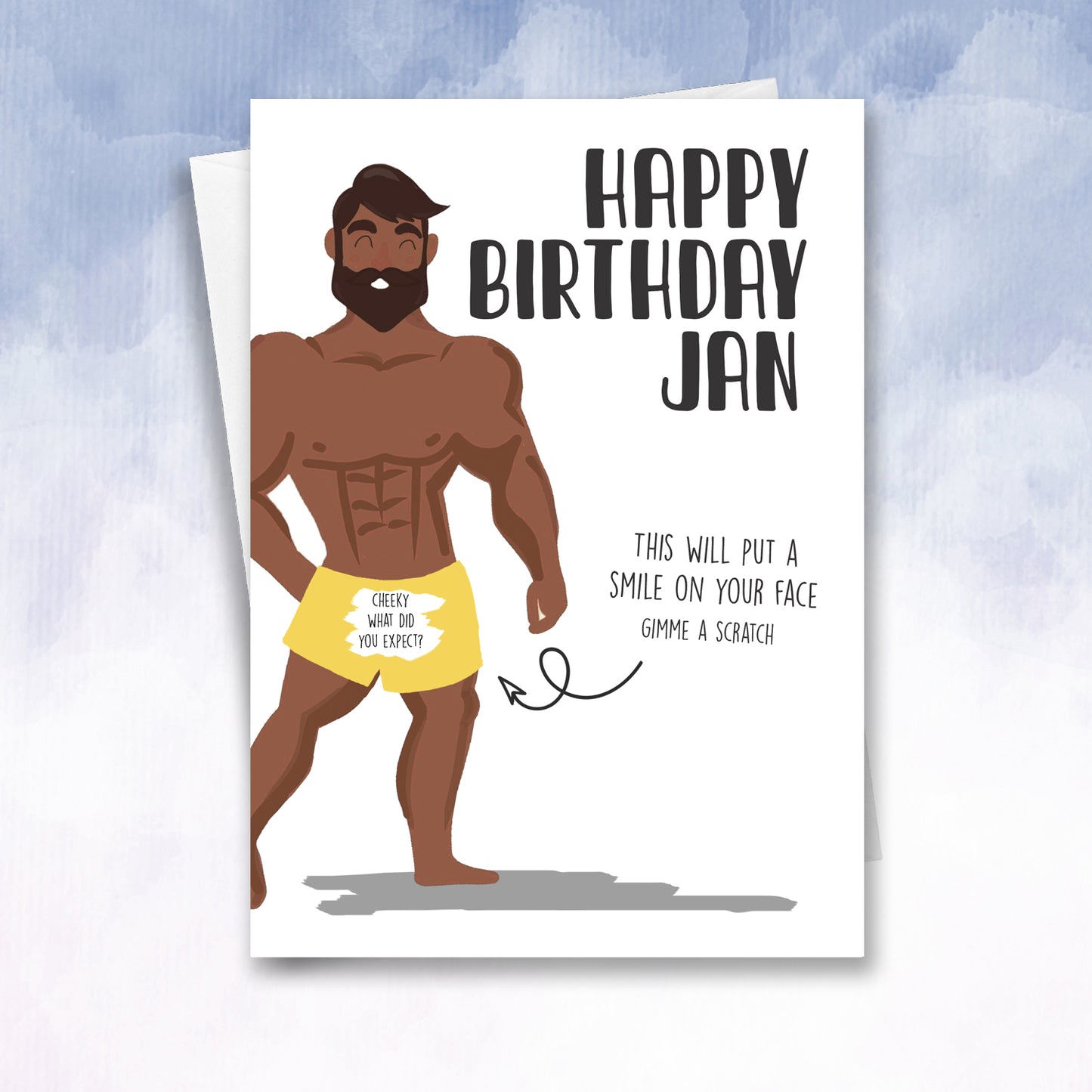 Sexy Man Scratch off Reveal Pants Birthday Card