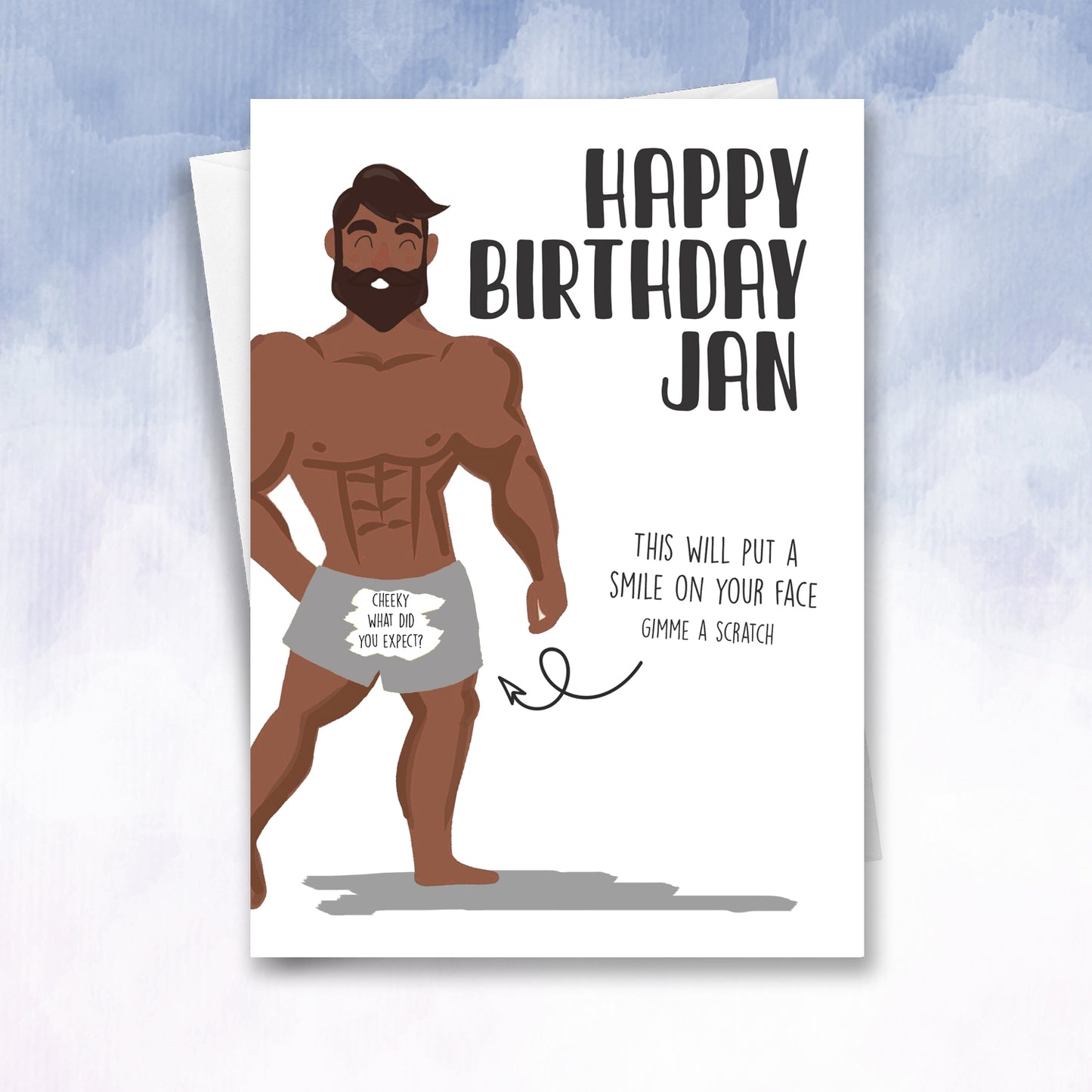Sexy Man Scratch off Reveal Pants Birthday Card