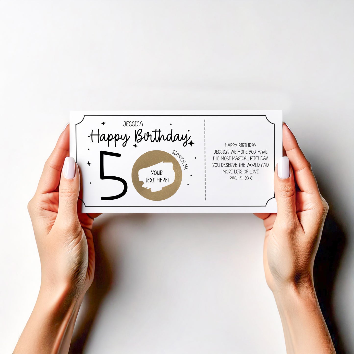 Personalised Birthday Card with Scratch‑Off Surprise – Custom Age & Message Reveal