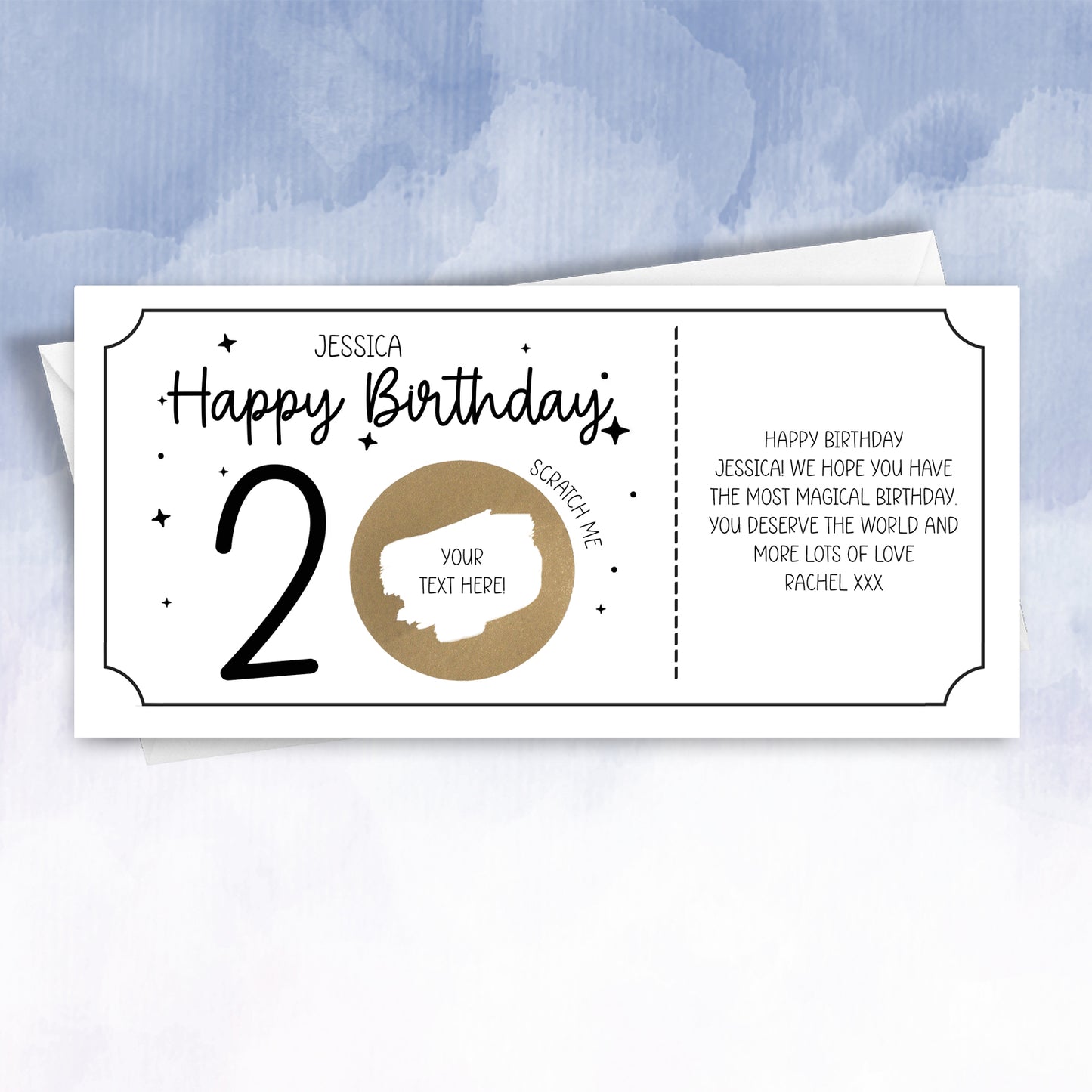 Personalised Birthday Card with Scratch‑Off Surprise – Custom Age & Message Reveal