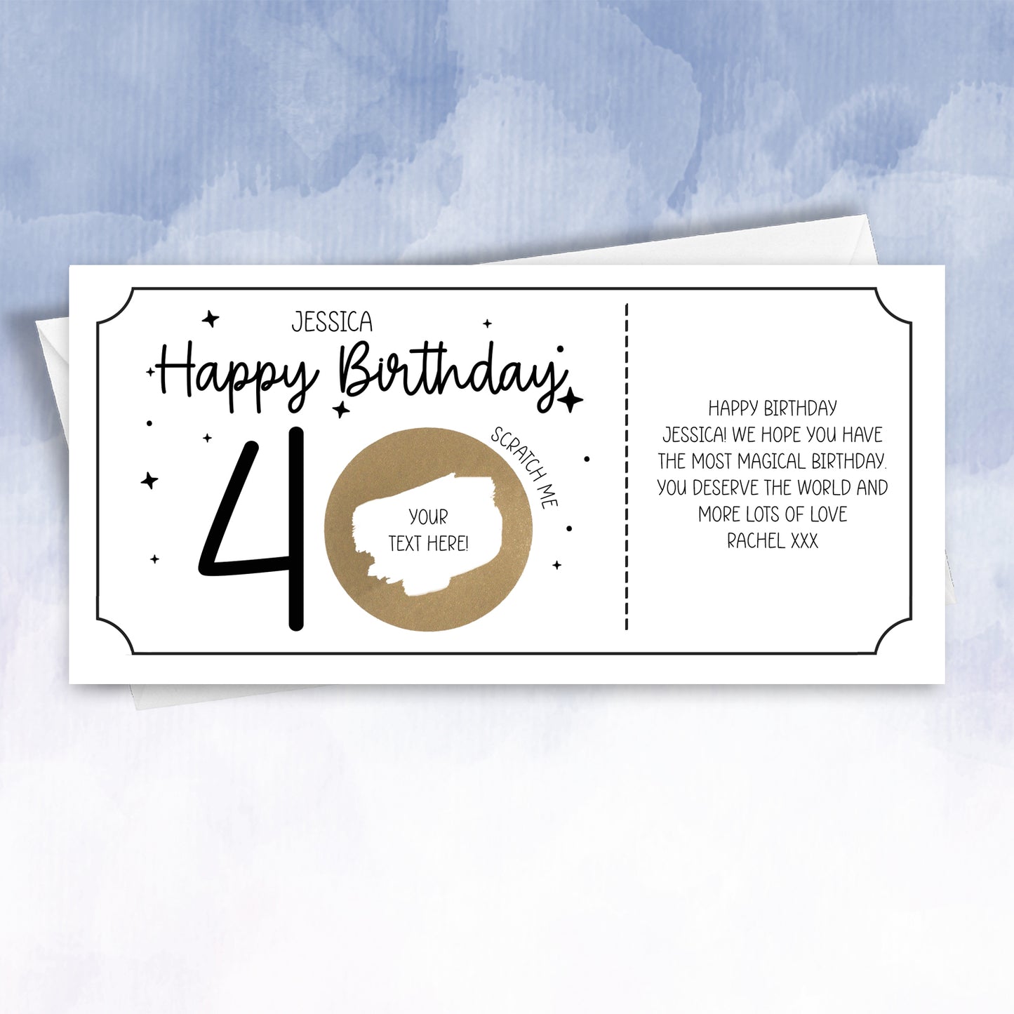 Personalised Birthday Card with Scratch‑Off Surprise – Custom Age & Message Reveal