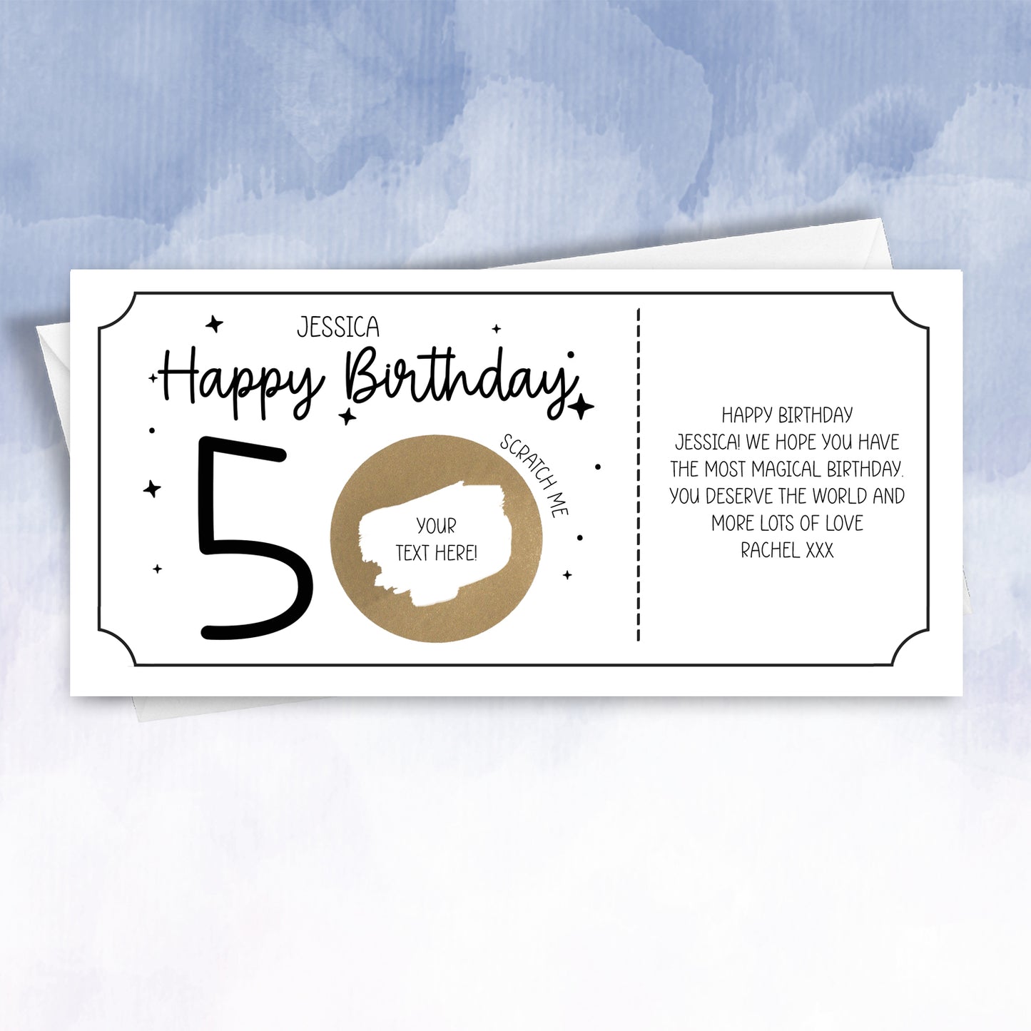 Personalised Birthday Card with Scratch‑Off Surprise – Custom Age & Message Reveal