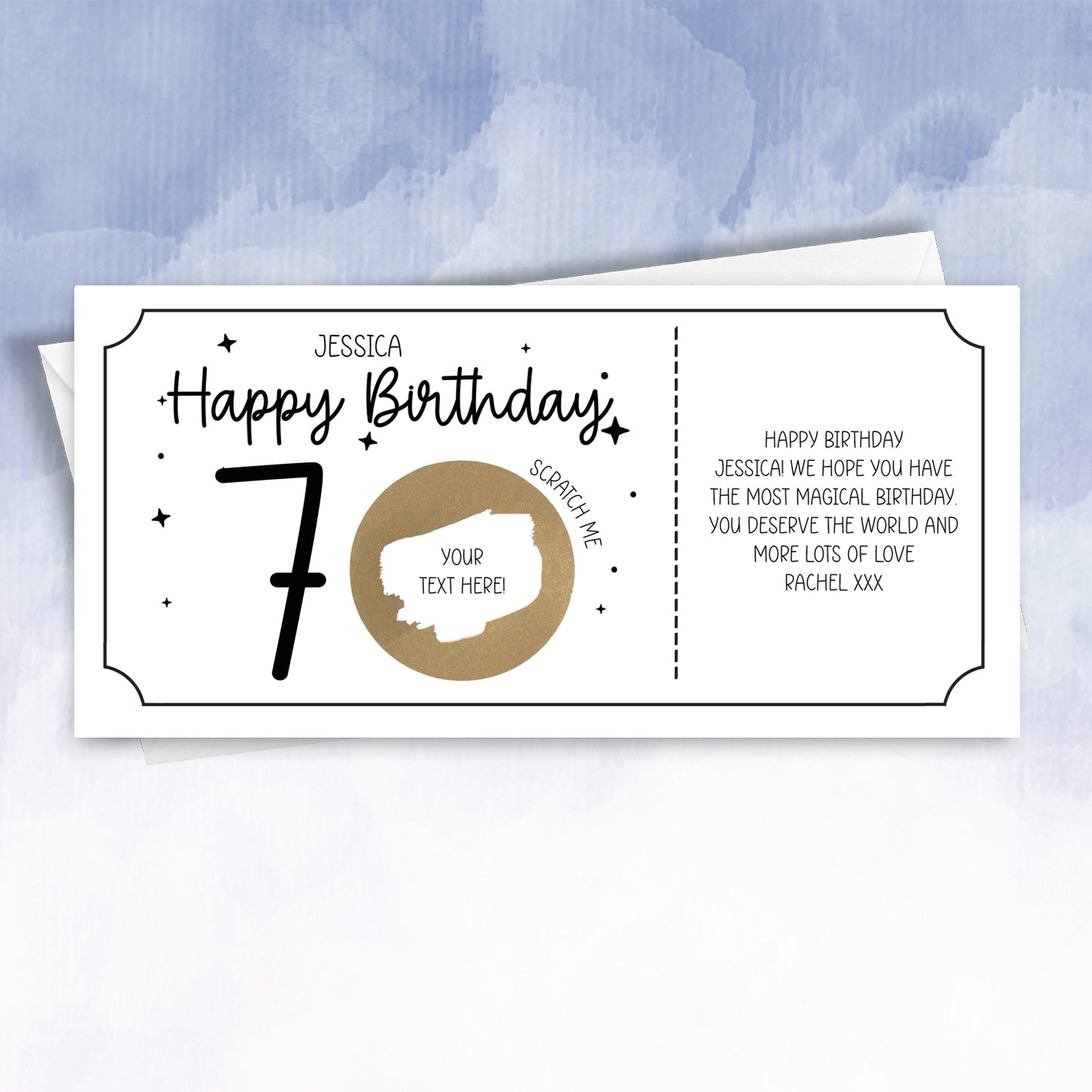 Personalised Birthday Card with Scratch‑Off Surprise – Custom Age & Message Reveal