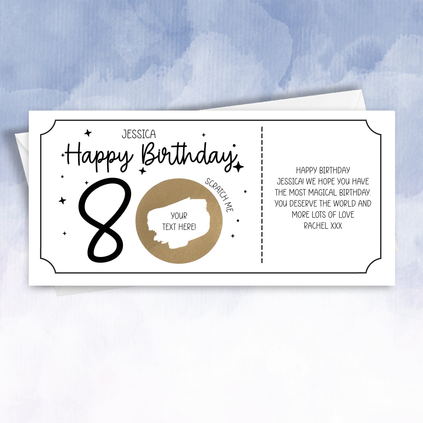 Personalised Birthday Card with Scratch‑Off Surprise – Custom Age & Message Reveal