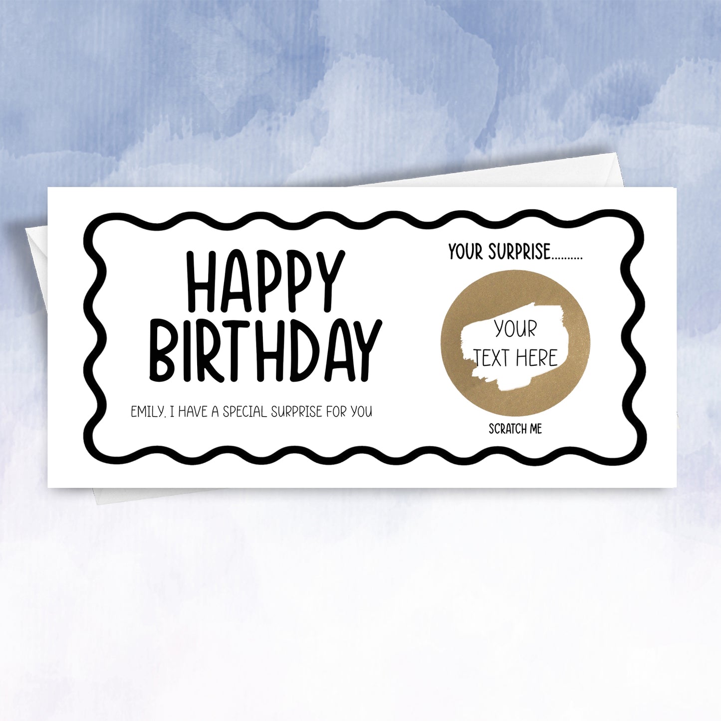 Personalised Birthday Scratch Card – Luxury Reveal Gift Ticket • Surprise Experience