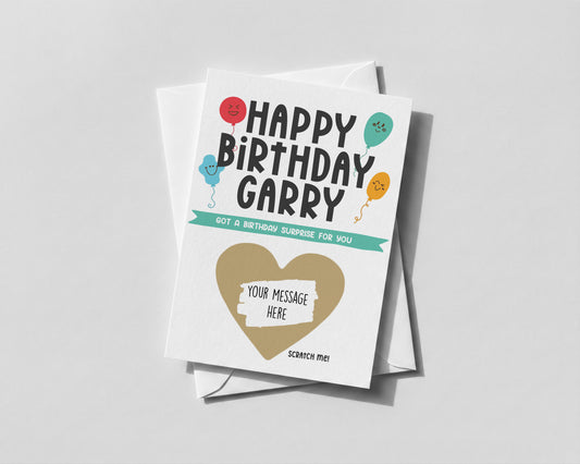 Personalised Birthday Scratch Off Card Gift or Experience Surprise Reveal