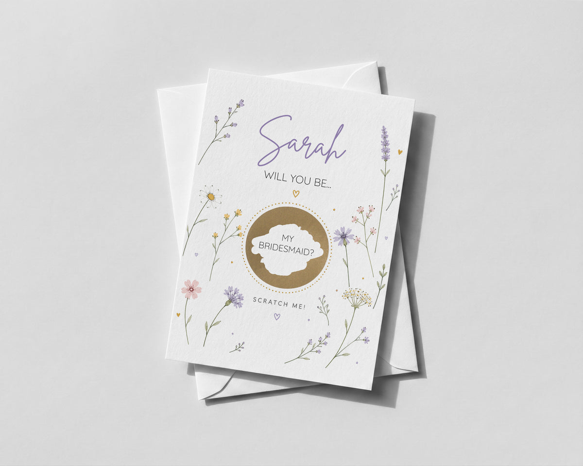 Personalised Bridesmaid Proposal Scratch Off Card Will You Be My Maid Honour