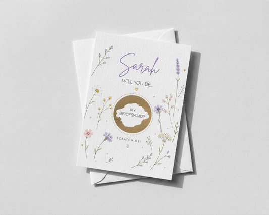 Personalised Bridesmaid Proposal Scratch Off Card Will You Be My Maid Honour