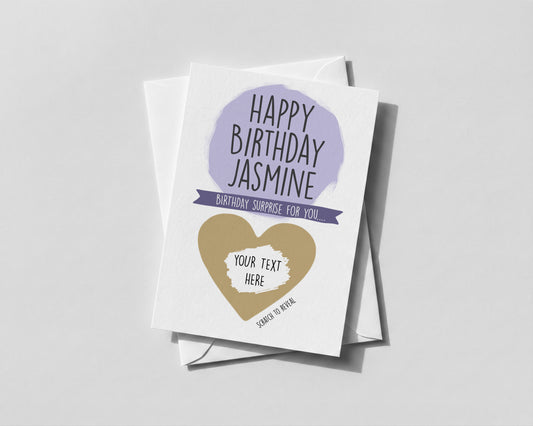 Personalised Birthday scratch off surprise Gift Sister Mum Daughter for her wife