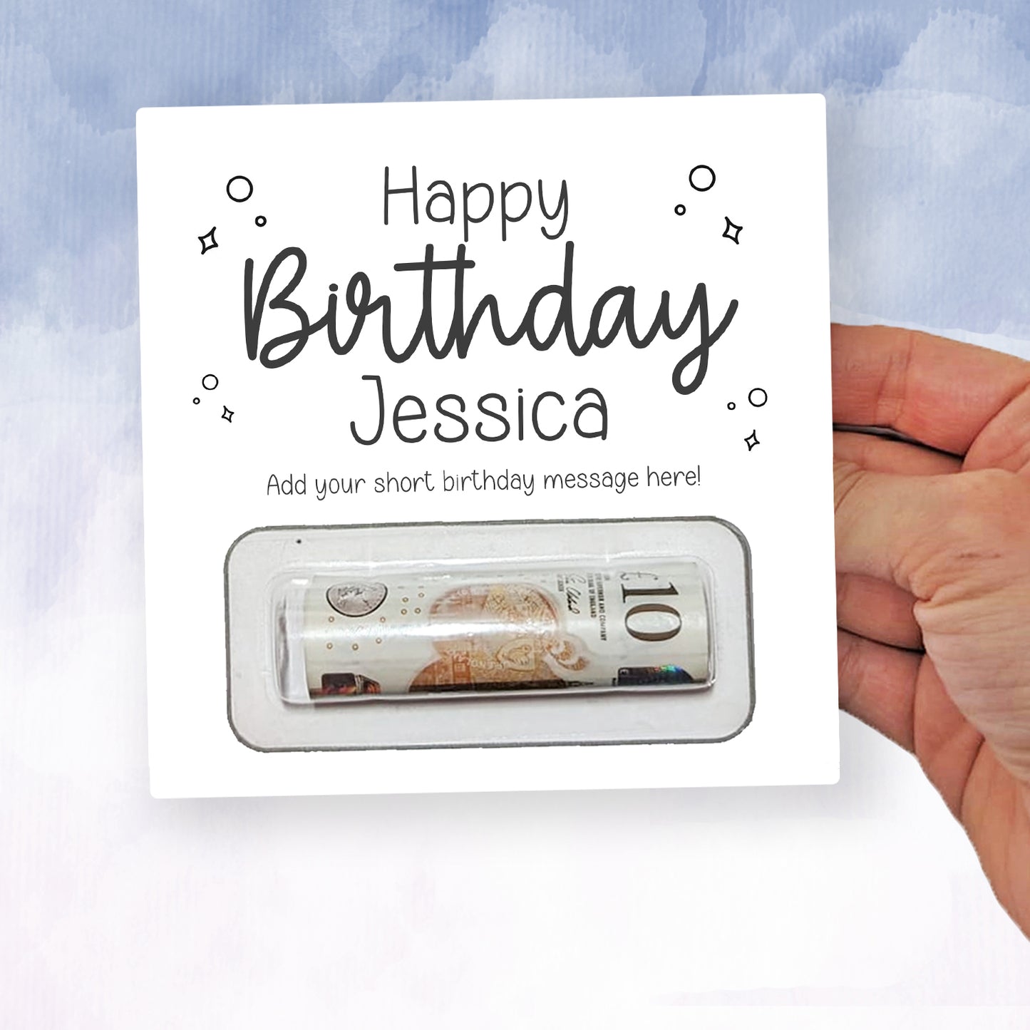 Personalised Birthday Money Wallet • Cash Gift Voucher Holder for Kids Adults