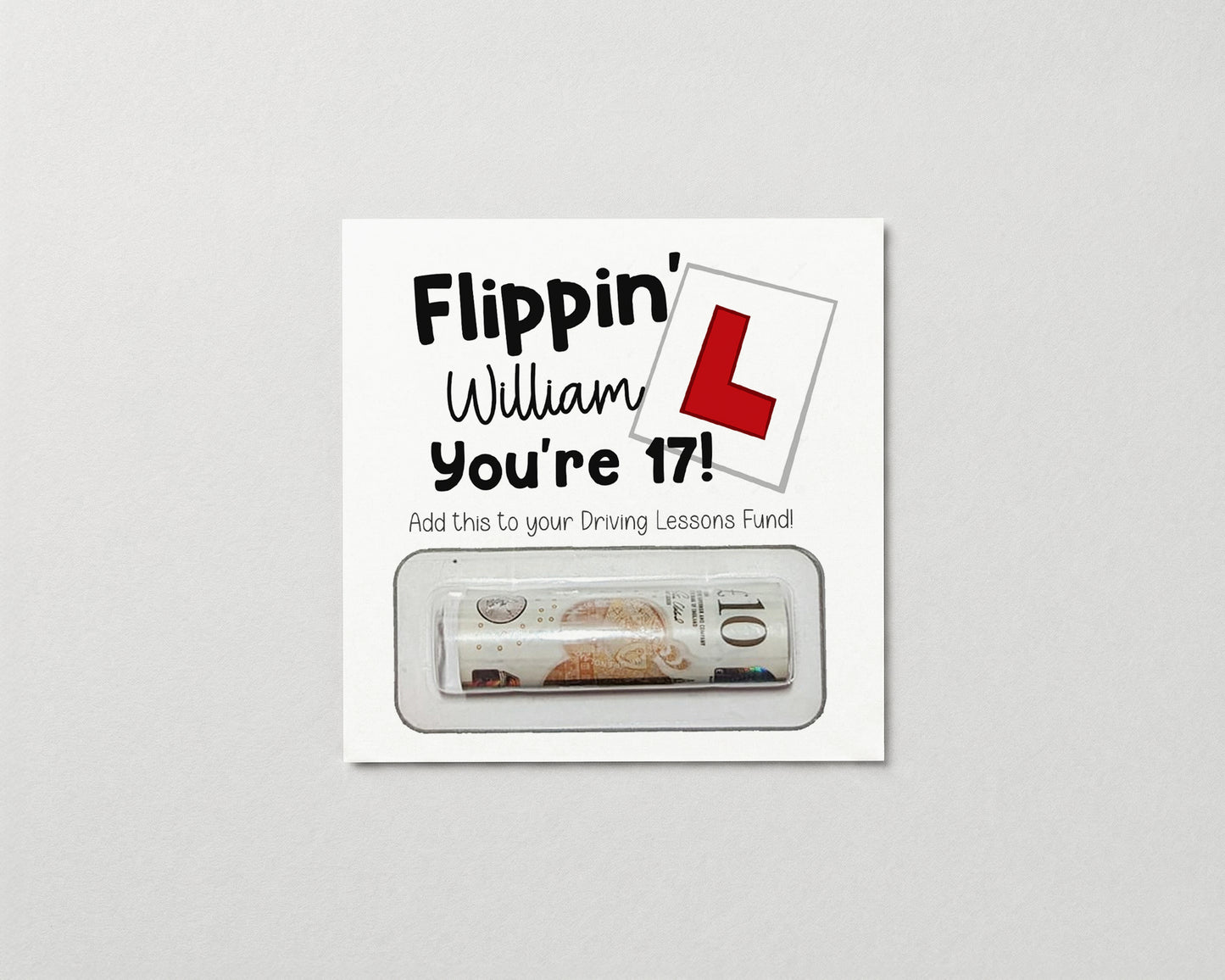 17th Birthday Money Gift Personalised Driving Lesson Wallet Holder Son Daughter
