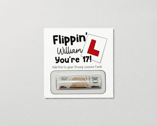 17th Birthday Money Gift Personalised Driving Lesson Wallet Holder Son Daughter