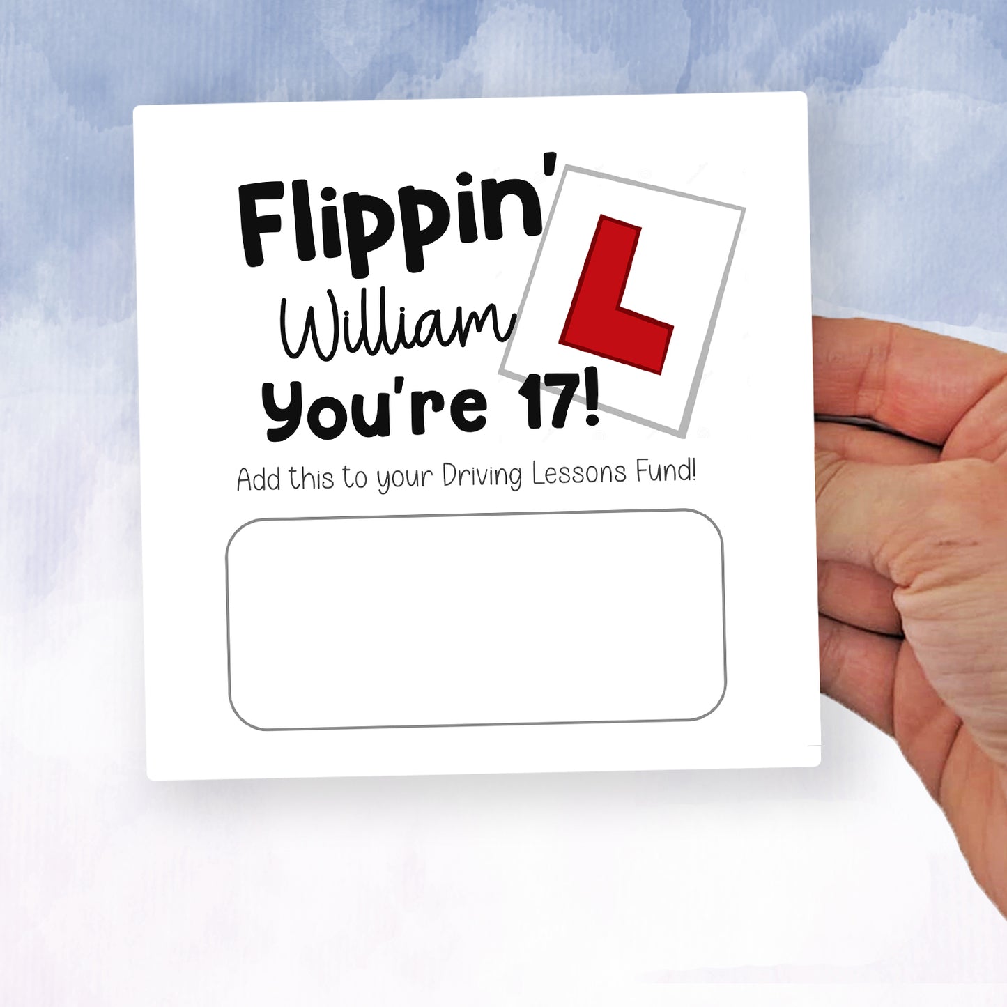 17th Birthday Money Gift Personalised Driving Lesson Wallet Holder Son Daughter