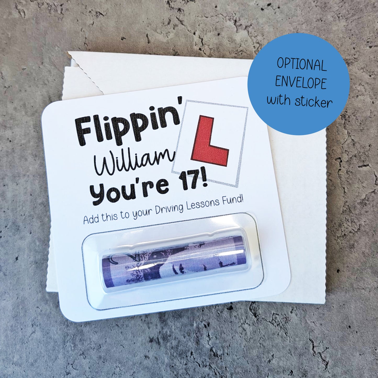 17th Birthday Money Gift Personalised Driving Lesson Wallet Holder Son Daughter