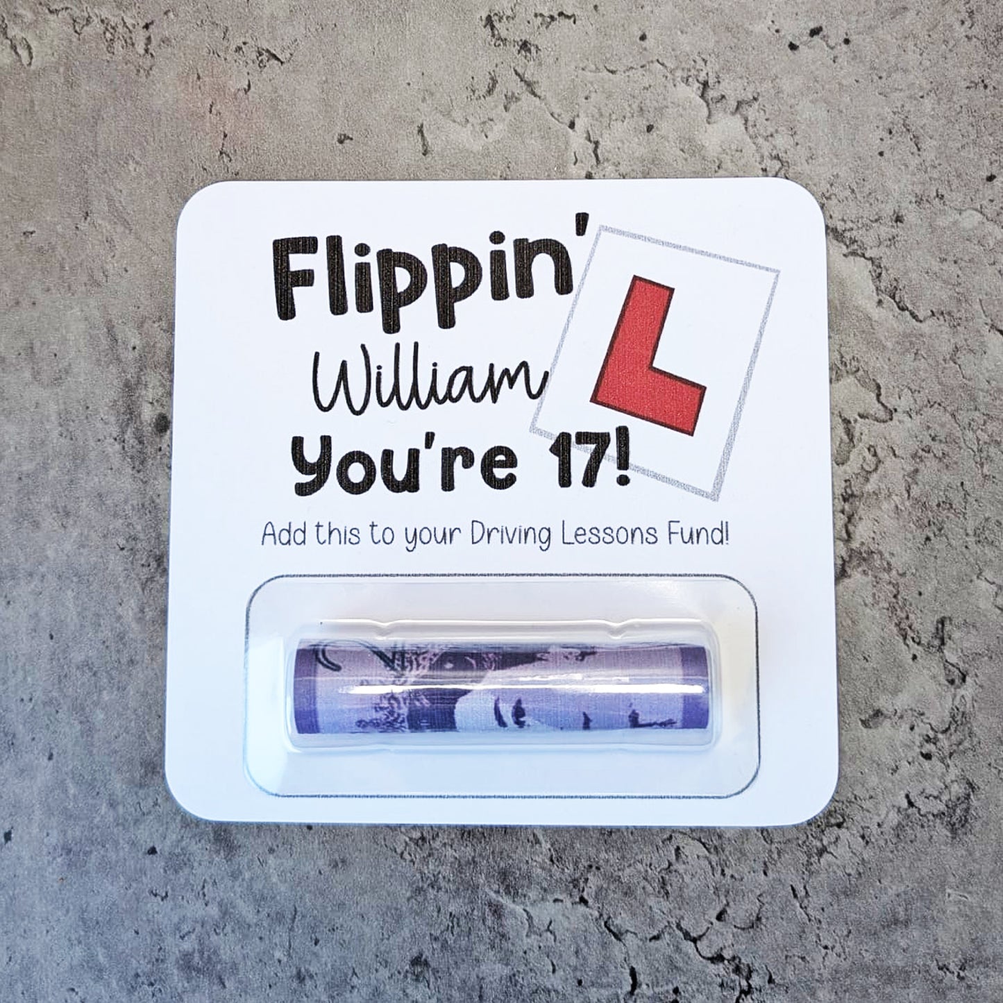 17th Birthday Money Gift Personalised Driving Lesson Wallet Holder Son Daughter