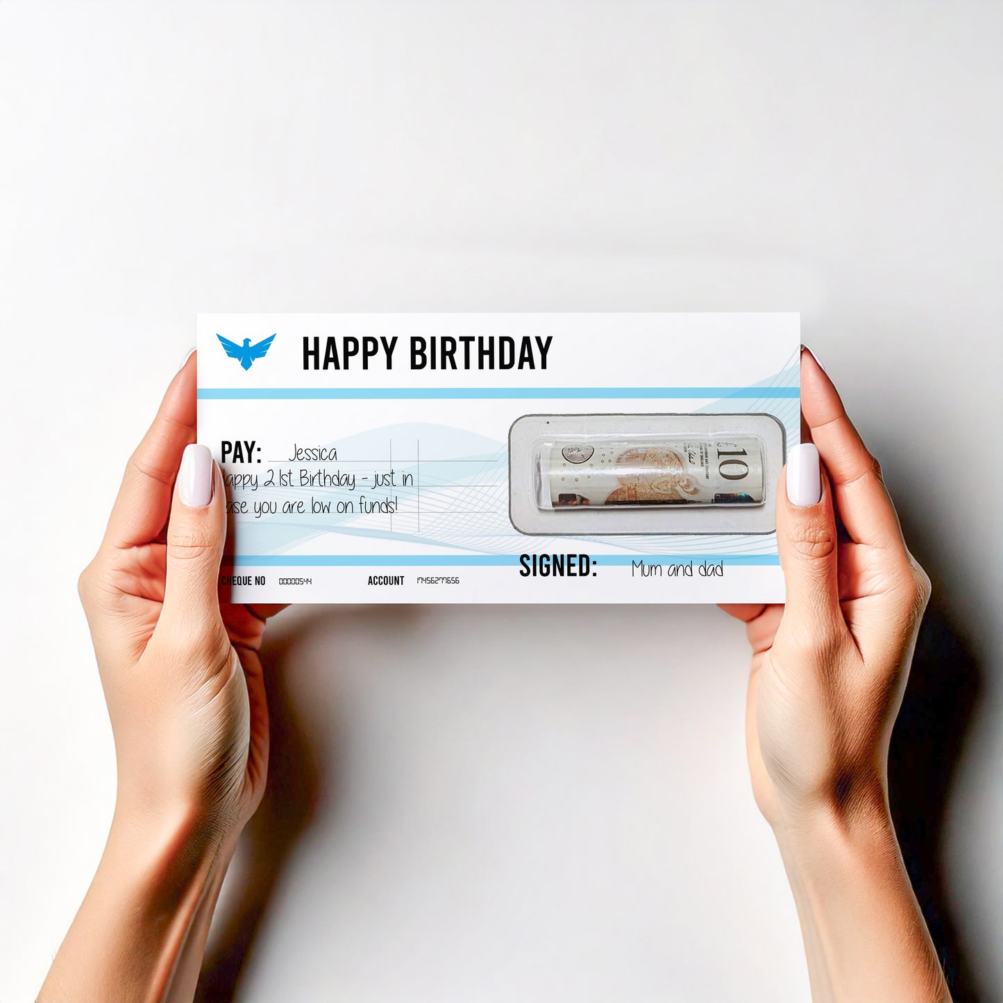 Personalised Birthday Cheque Money Wallet • IOU Gift Card Holder for Son Daughter Friend