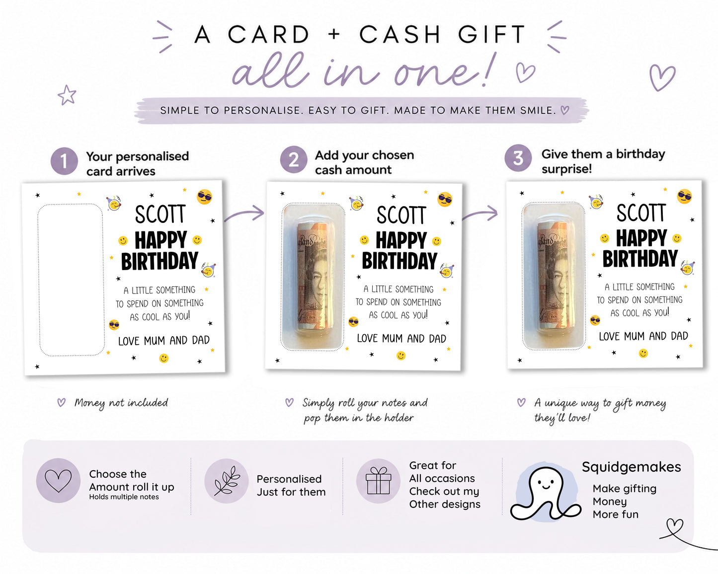 Personalised Birthday Money Birthday Money Gift Card | Fun Cash Gift | Great for Kids