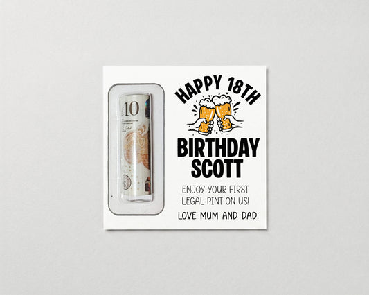 Personalised 18th Birthday Money Gift Card Beer Money Wallet | Custom Keepsake | Funny Birthday Gift