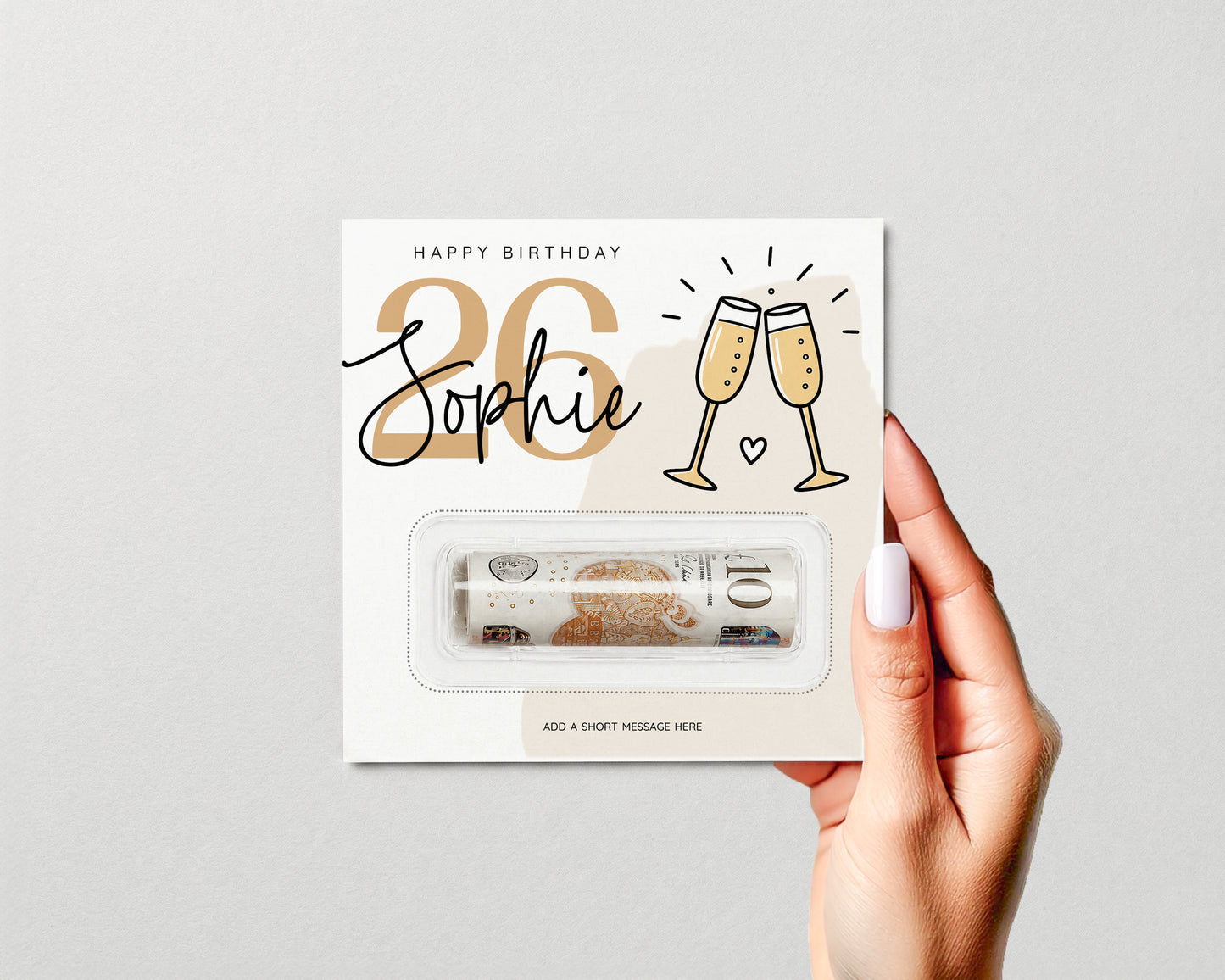 Personalised Birthday Money Holder, Any Age Cash Gift Card, Choose Your Design, Men Women Kids