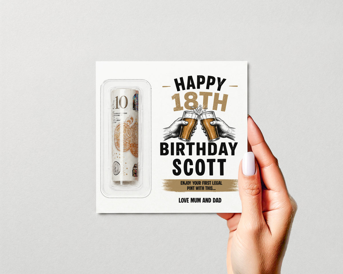 Personalised 18th Birthday Money Gift Card Beer Money Wallet | Custom Keepsake | Funny Birthday Gift